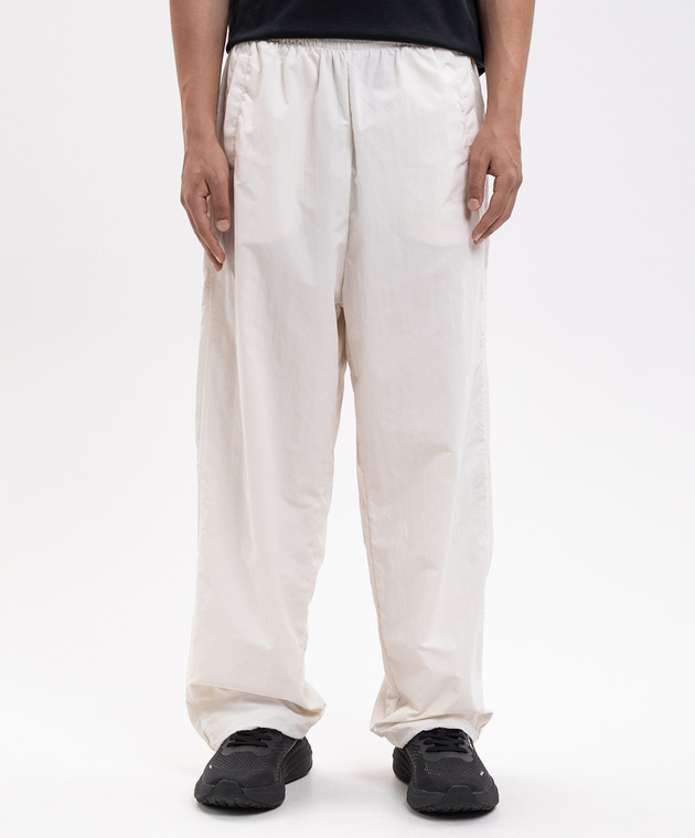 Vetements Спортивные штаны айвори с вышивкой логотипа MH27TP104W изображение 3