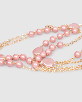 Dolman Bijoux Розовая цепочка-ожерелье с бусинами 75183
