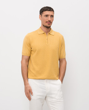 Stefano Ricci Помаранчеве поло в тканий візерунок K212039P31F26195