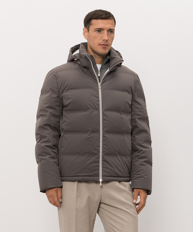 Brunello Cucinelli Серый пуховик MV4061836 изображение 3
