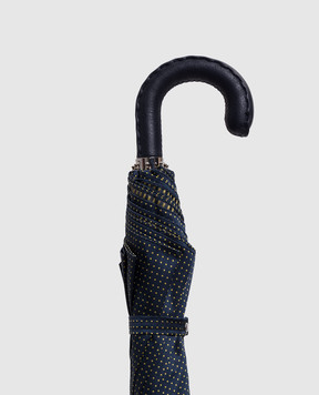 Pasotti Синий складной зонтик в узор OMITUO64SPUNTO4