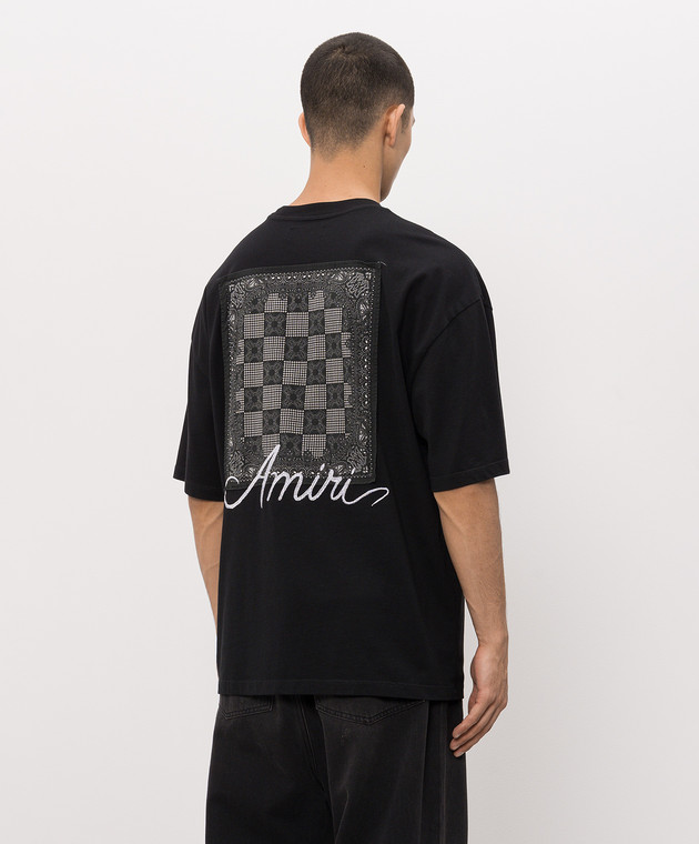 AMIRI Черная футболка MA QUAD CHECKERBOARD AMTOJR1172 изображение 4