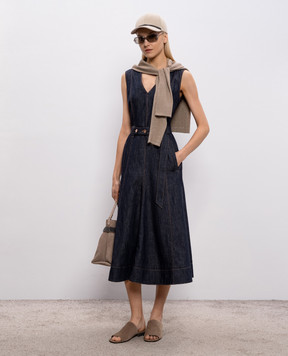 Brunello Cucinelli Синее джинсовое платье MB125A5454