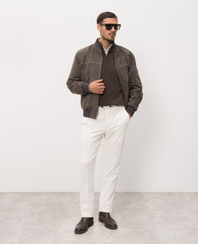 ISAIA Серый замшевый бомбер LW0221PLW67