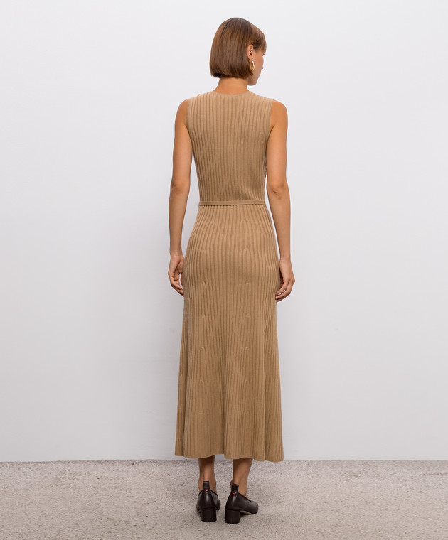 Gabriela Hearst Бежевое платье Meier из шерсти и кашемира 4269600A004 изображение 4