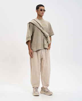Off-White Футболка Laundry кольору хакі з принтом логотипа 44MAA120F5J00O