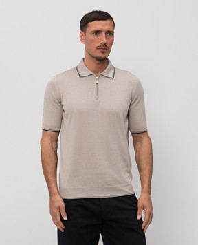 Castangia dal 1850 Бежеве поло з шовком NCCA38MCE26