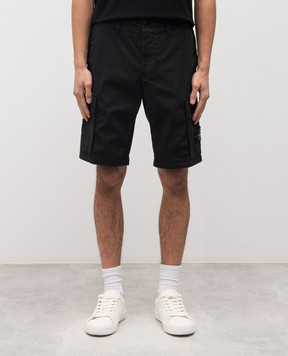 Stone Island Черные шорты с патчем логотипа L1S15L100019S0A10