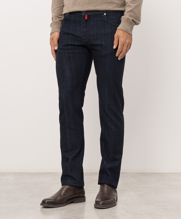 Kiton Синие джинсы с логотип патч UPNJSK0113H изображение 3