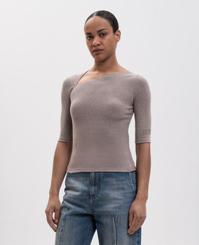 Maison Margiela MM6 Бежевый топ с шерстью в рубчик S52NC0361M20122