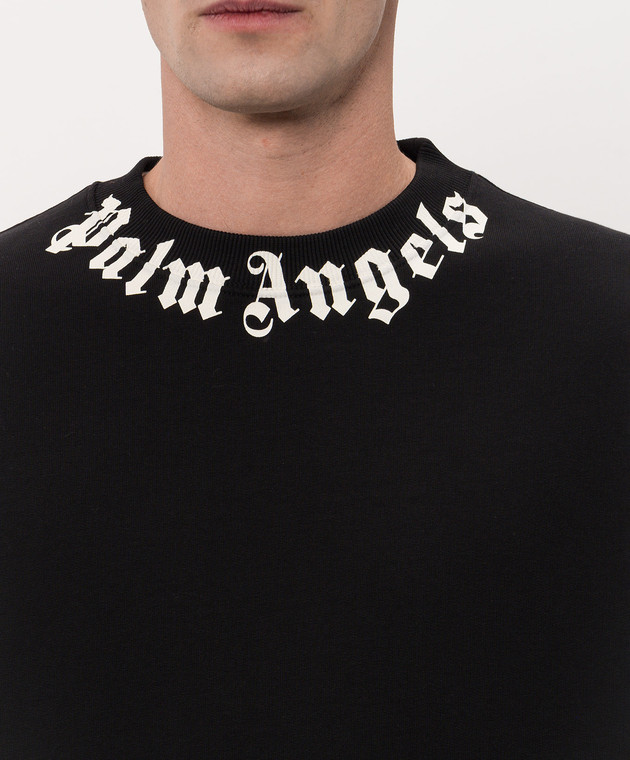 Palm Angels Чорний світшот з принтом логотипа PAMBA003FL001 зображення 5
