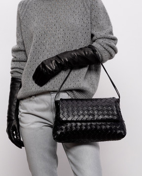 Bottega Veneta Чорна шкіряна сумка Giorno 857657V3IV0