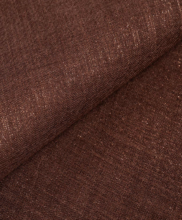 Brunello Cucinelli Коричневий палантин з кашеміром та шовком з люрексом MSCDAR097P зображення 3