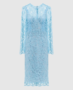 Dolce&Gabbana Голубое платье из кружева F6M0DTILMDR