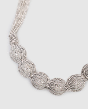 Peserico Сріблясте кольє з ланцюжком моніль E35521C0CC820