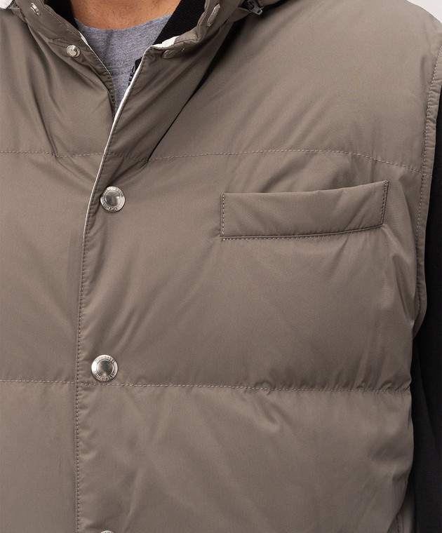Brunello Cucinelli Серый пуховой жилет MV4081628 изображение 5