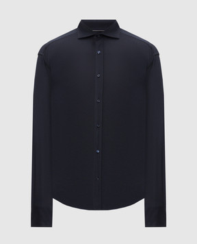 Brunello Cucinelli Синя сорочка з шовком MH8366686