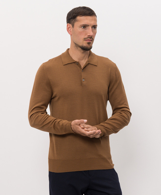 Canali Коричневое поло из шерсти MK01149C0017 изображение 3