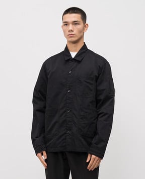 C.P. Company Чорна сорочка з патчем логотипа MOS079A110201G