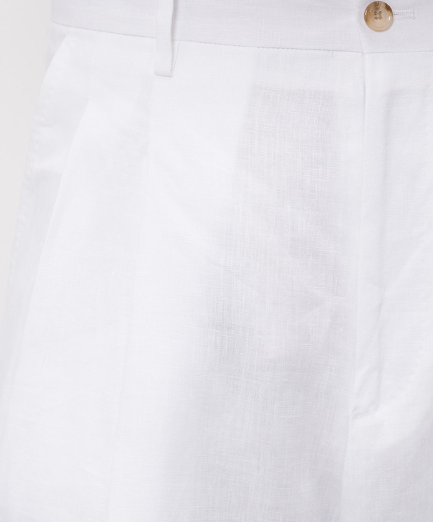 Dolce&Gabbana Белые брюки из льна GP20WTFU4JB изображение 5