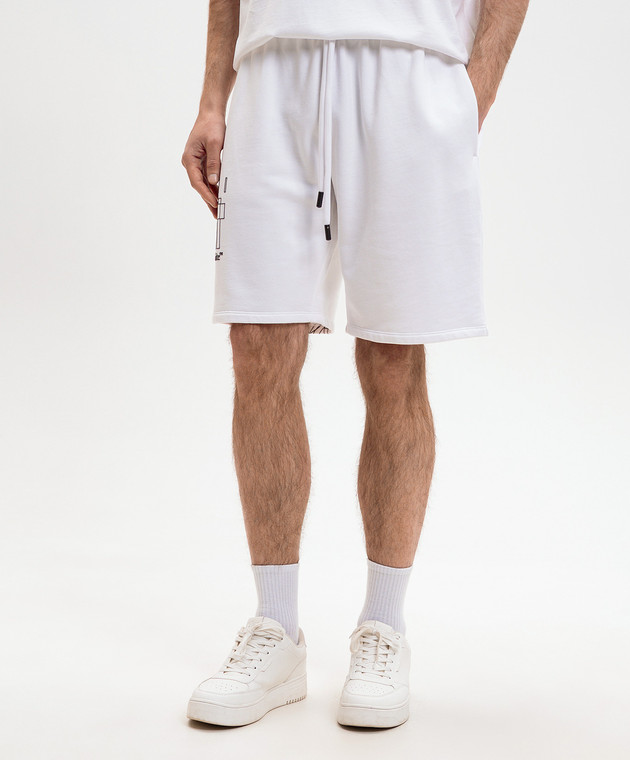Off-White Білі шорти з принтом Double Arrow 44MCI013S26F004 зображення 3