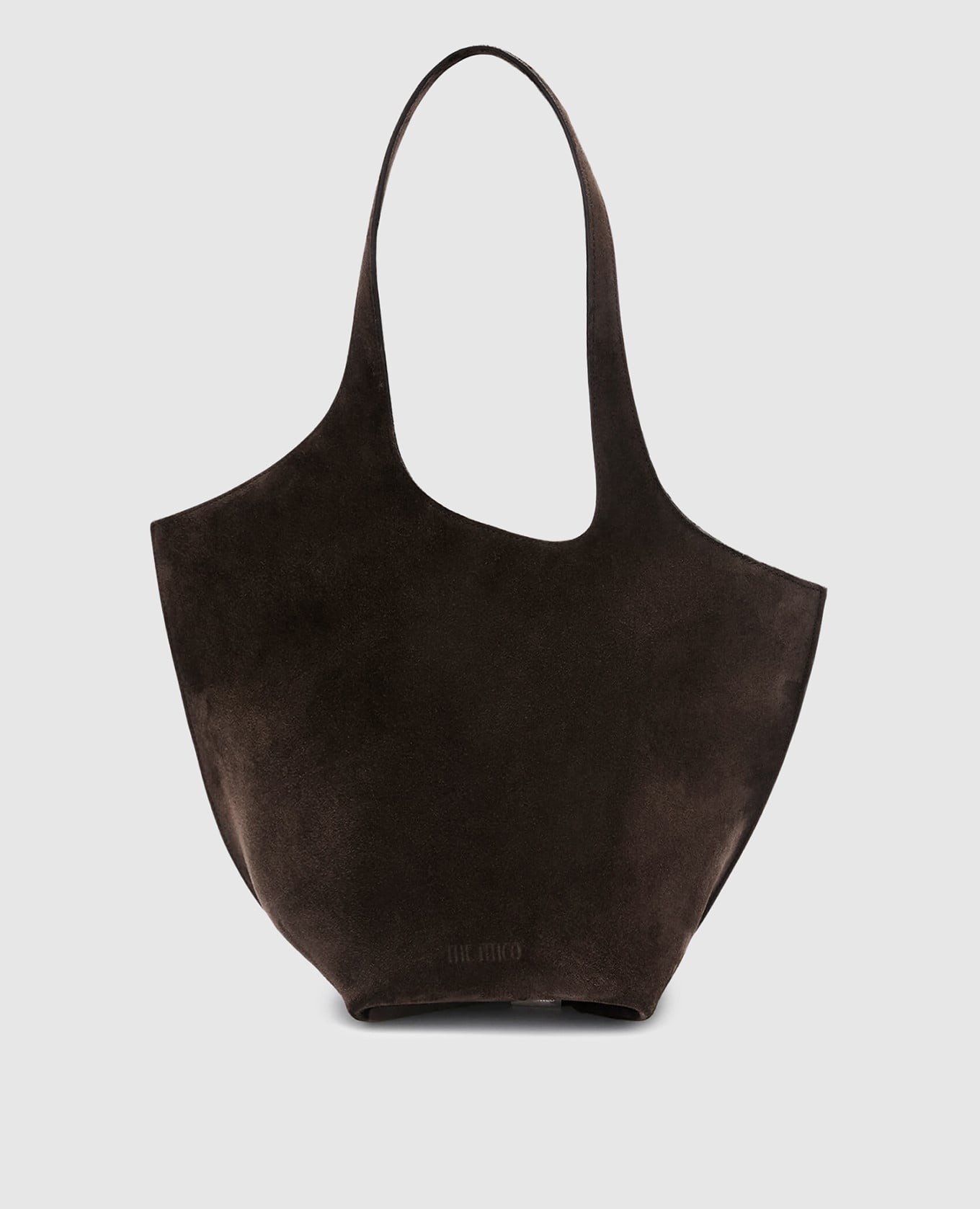 Коричневая замшевая сумка с логотипом