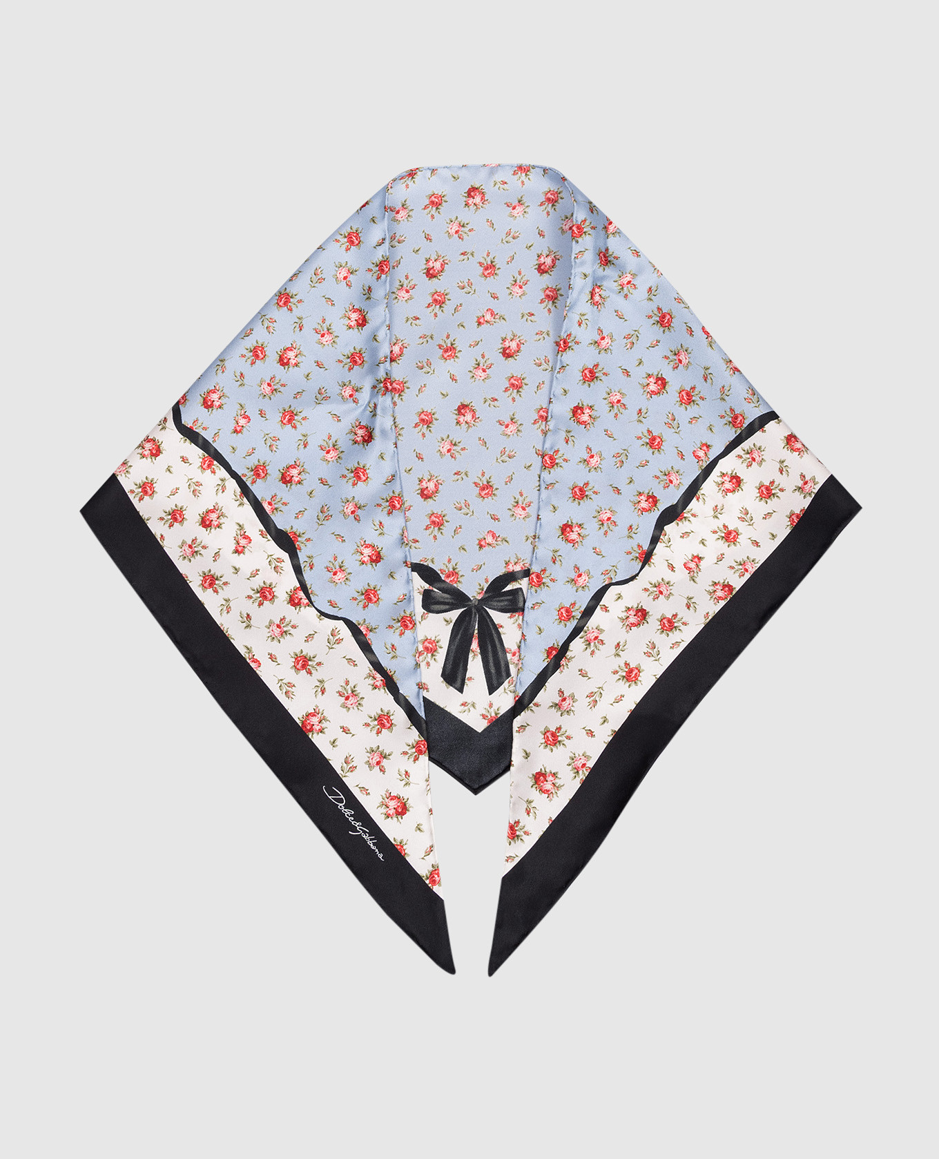 

Голубой платок из шелка в принт, Платки