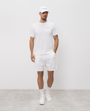 Sporty & Rich Шорты цвета айвори с принтом логотипа SH03975325WH01