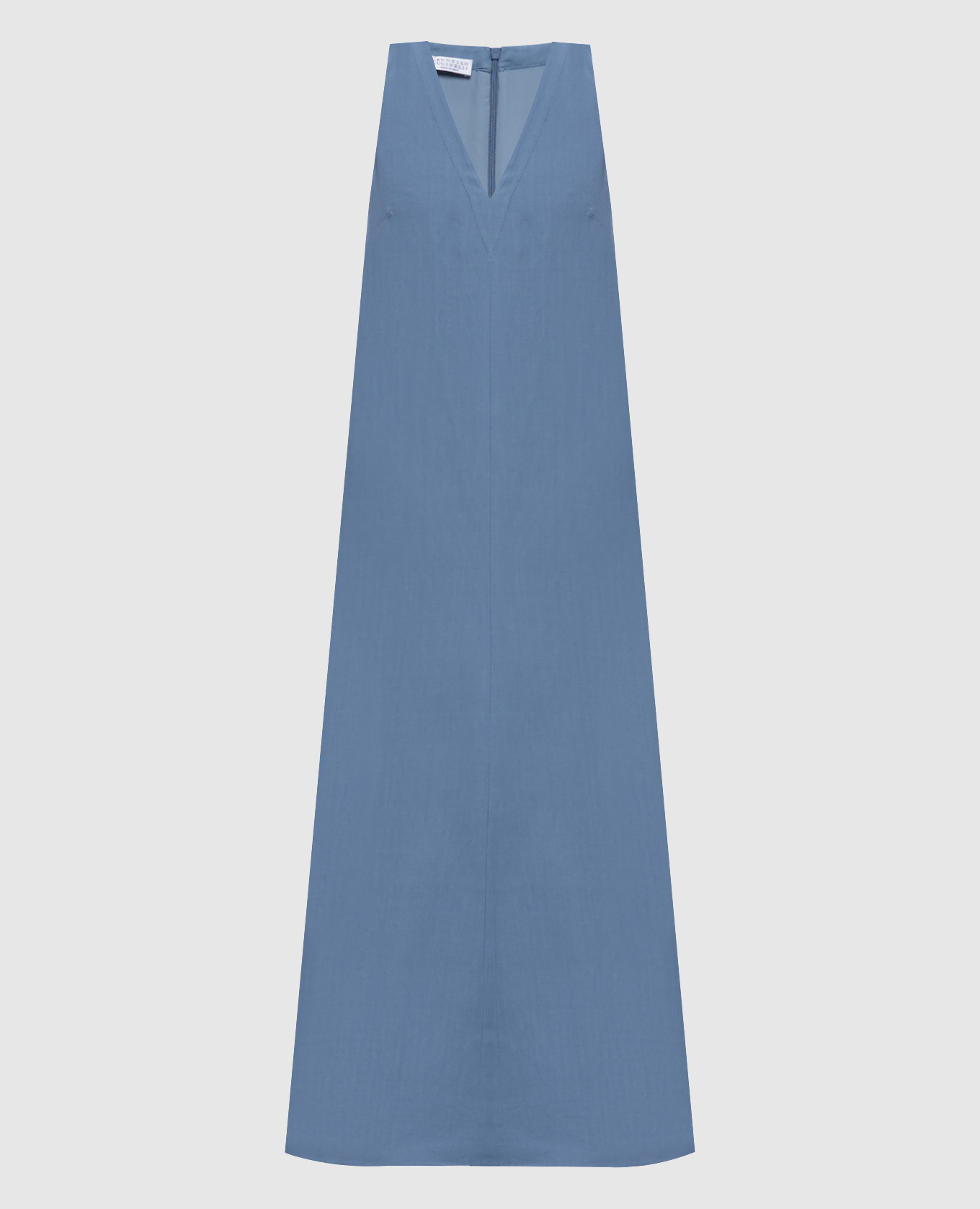 Голубое платье с льном