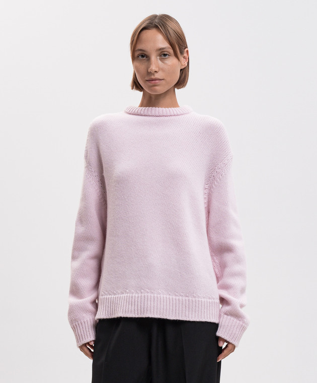 Jil Sander Розовый свитер из шерсти и кашемира J02GP0277J14860 изображение 3