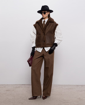 Brunello Cucinelli Коричневый двухстронный жилет MPMBP7464P