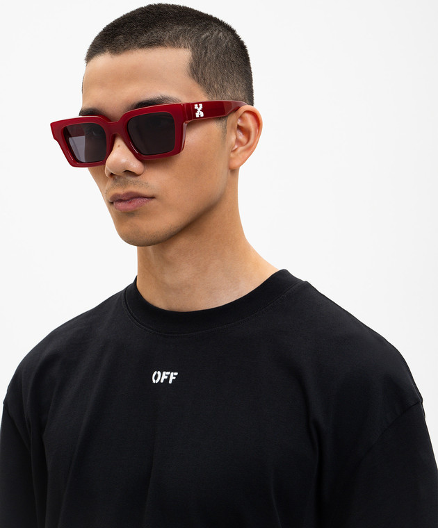 Off-White Бордові сонцезахисні окуляри Virgil OW10226D3053 зображення 2