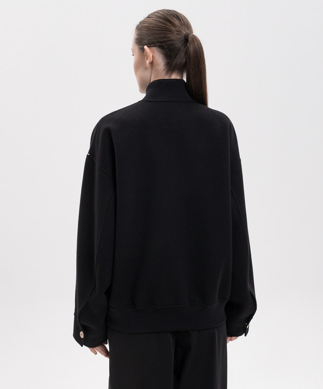 Max Mara Sportmax Черный бомбер ONDATA из шерсти SPXONDATA изображение 4