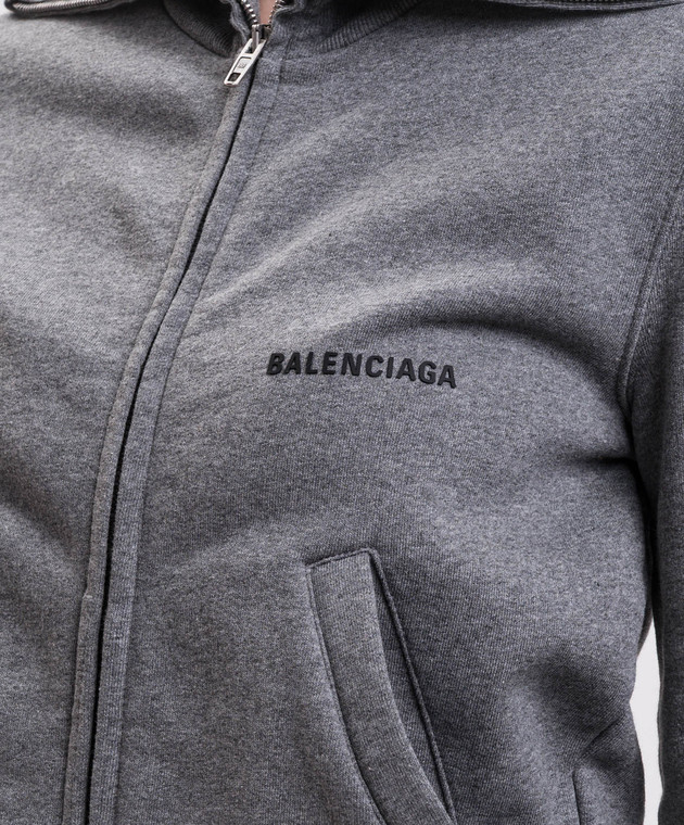Balenciaga Серая меланжевая спортивная куртка A009S3TUVA4 изображение 5