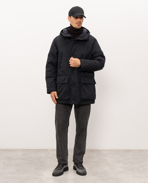 Stone Island Синя пухова парка з патчем логотипа L2S154100062S0F27