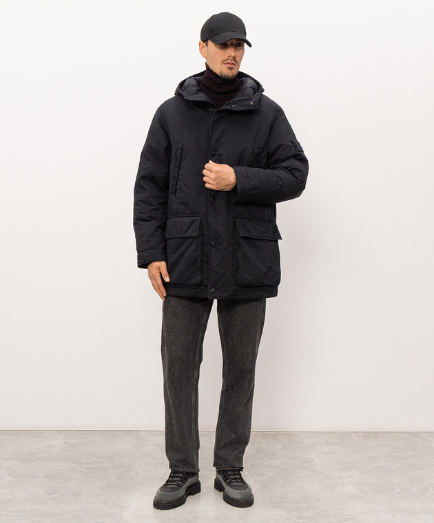 Stone Island Синя пухова парка з патчем логотипа L2S154100062S0F27 зображення 2