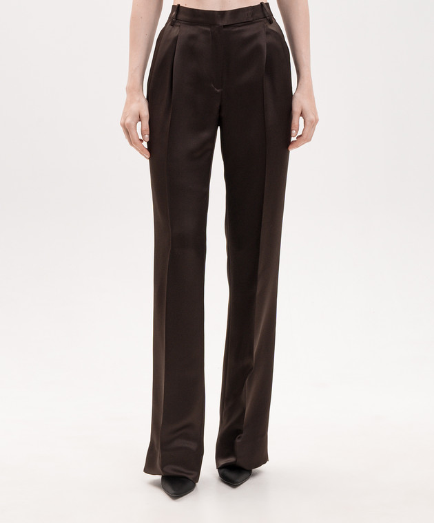 Tom Ford Коричневые брюки из шелка PAW688FAX1744 изображение 3
