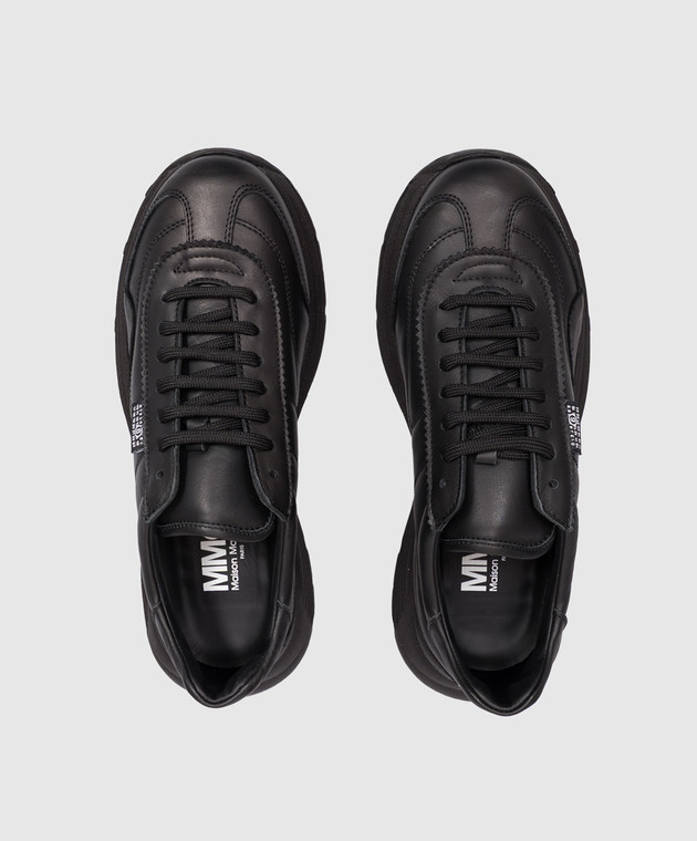 Maison Margiela MM6 Дитячі чорні шкіряні кросівки 839183640 зображення 4
