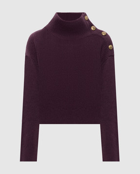 Brunello Cucinelli Фиолетовый свитер из шерсти, кашемира и шелка M16725104