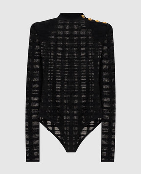 Balmain Чорне боді в клітинку GF1BG027KJ34