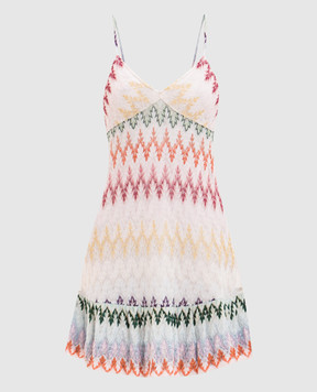 Missoni Белый сарафан с оборкой в узоре DS26SG40BR015I