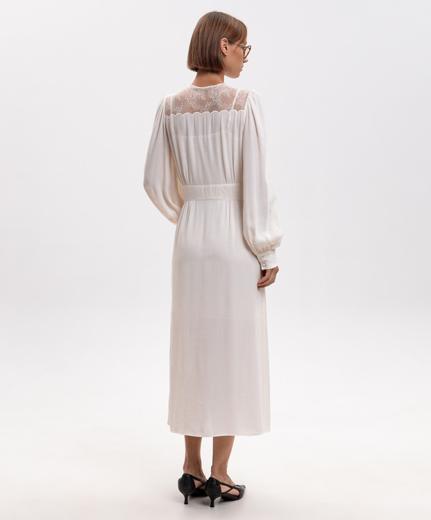 Twinset Платье-рубашка с кружевом цвета айвори 262TP2480 изображение 3