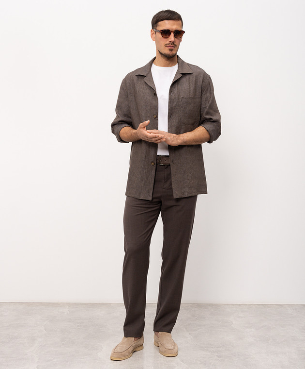 Canali Коричневі штани з вовни AR03652V91659 зображення 2