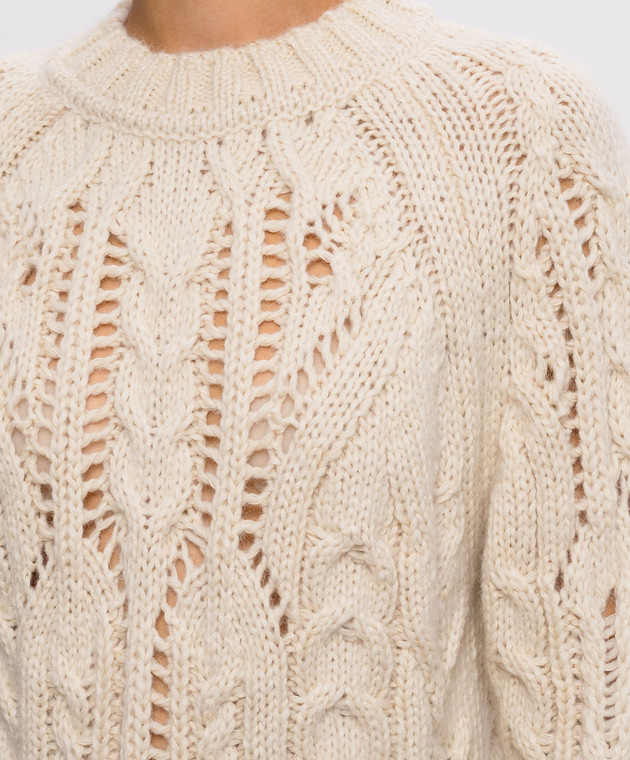 Ermanno Scervino Свитер из шерсти альпаки с фактурным узором D495M321NWJ изображение 5