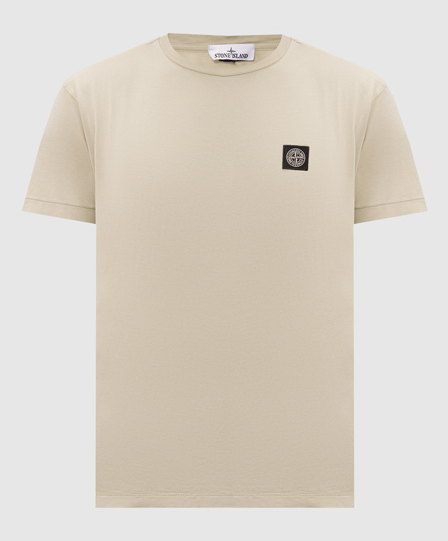 Stone Island Футболка кольору хакі з контрастною нашивкою логотипа L2S152100027S0013