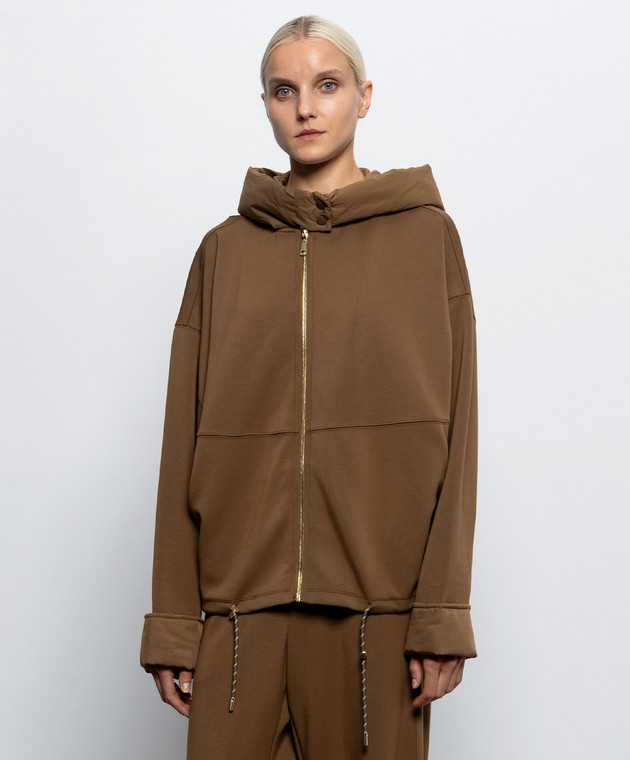 Twinset Коричневая спортивная куртка 262LI2LAA изображение 3