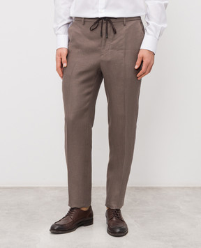 Peserico Коричневі штани з льону R54295D02606