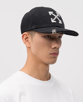 Off-White Чорна кепка з емблемою OMLA04AF25DEN002