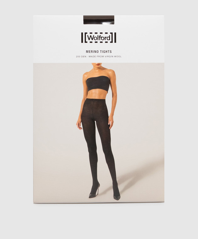 Wolford Коричневі колготи з вовною 100 den 11310