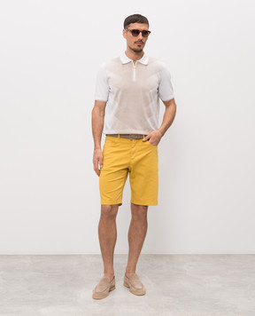 Stefano Ricci Жовті шорти з вишивкою монограми логотипа M8T6100080TFANT